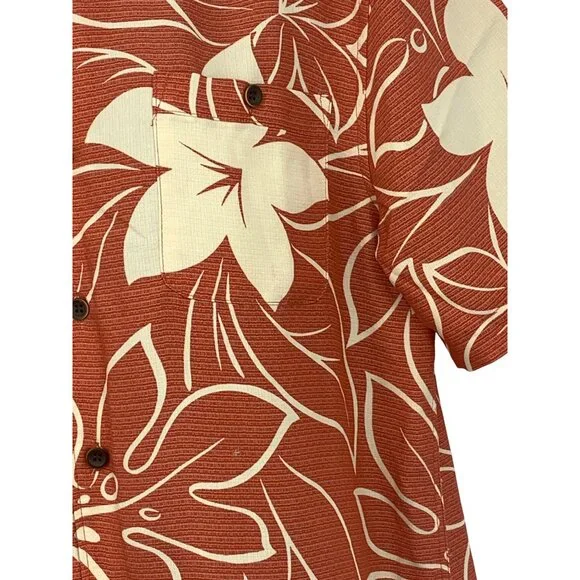 Quiksilver Waterman Collection Men Size Medium M Floral Hawaiian Shirt Short EUC - Picture 2 of 10